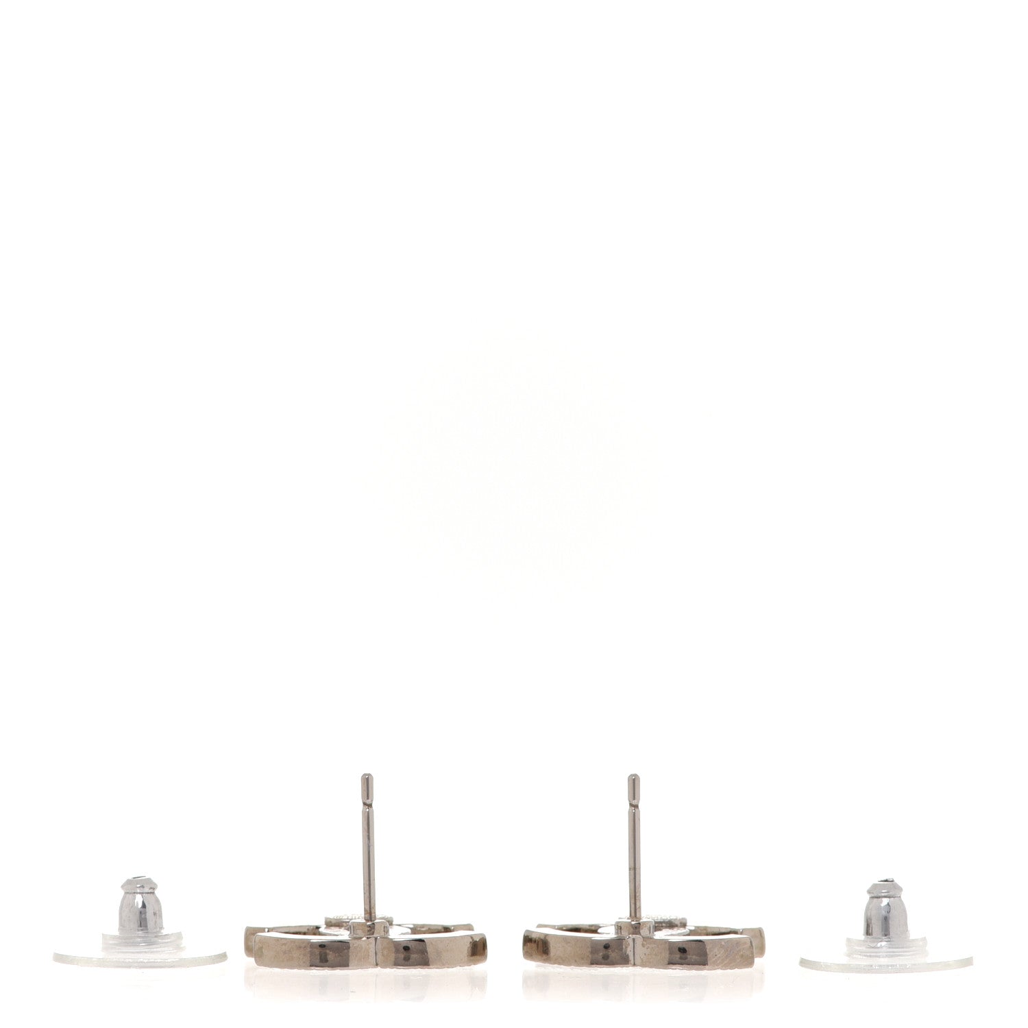 Chanel Crystal CC Earrings Silver 3 of 5
