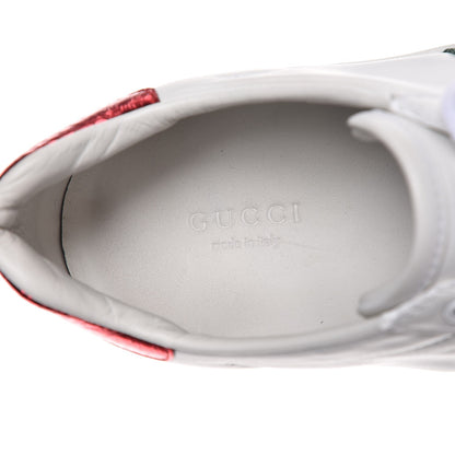 Gucci Calfskin Ayers Bee Embroidered Ace Sneakers 39 White Green 8 of 13