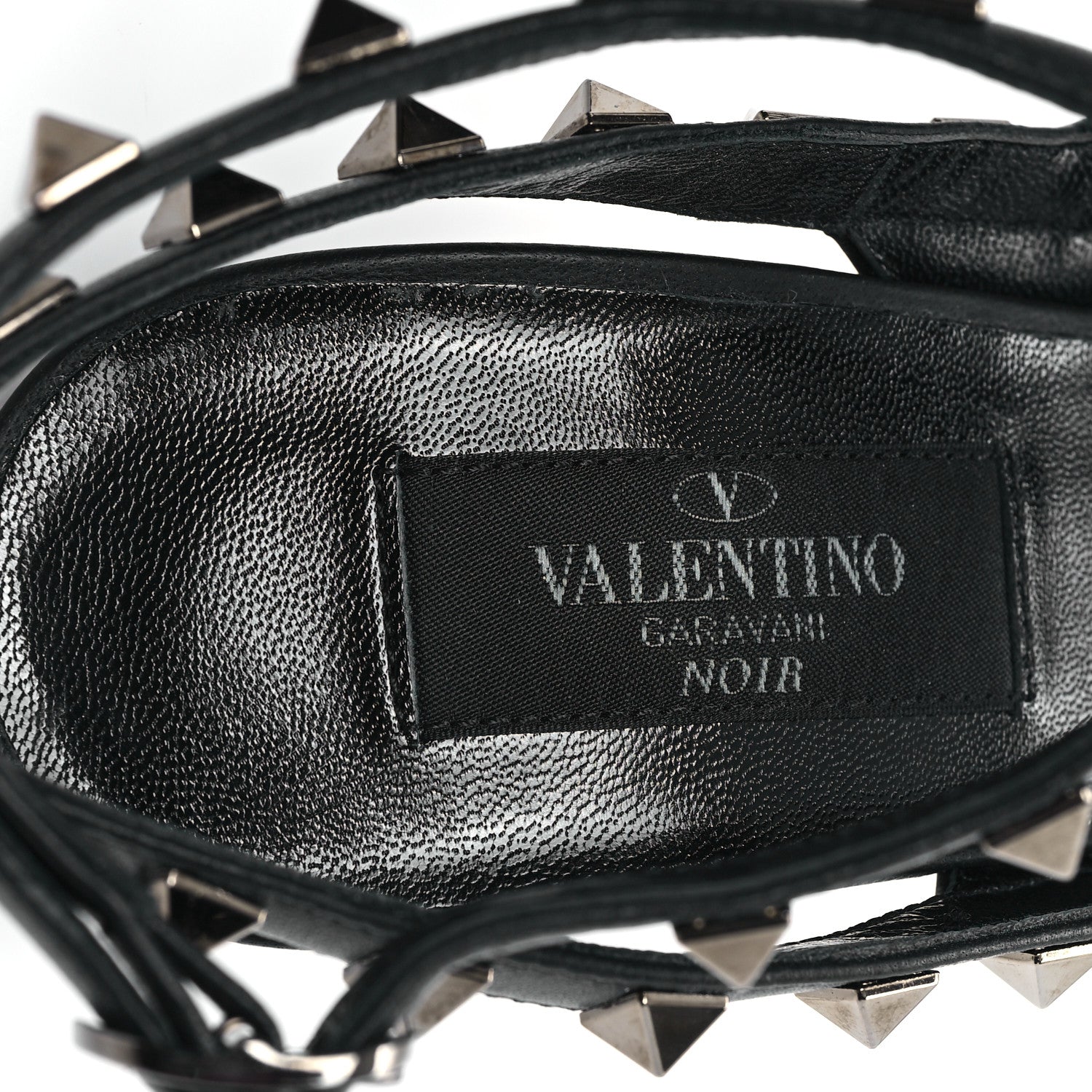 Valentino Garavani Calfskin Nappa Rockstud Ankle Strap 100mm Pumps 37 Black 8 of 9