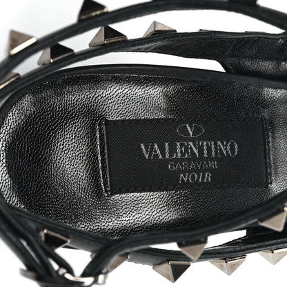 Valentino Garavani Calfskin Nappa Rockstud Ankle Strap 100mm Pumps 37 Black 8 of 9