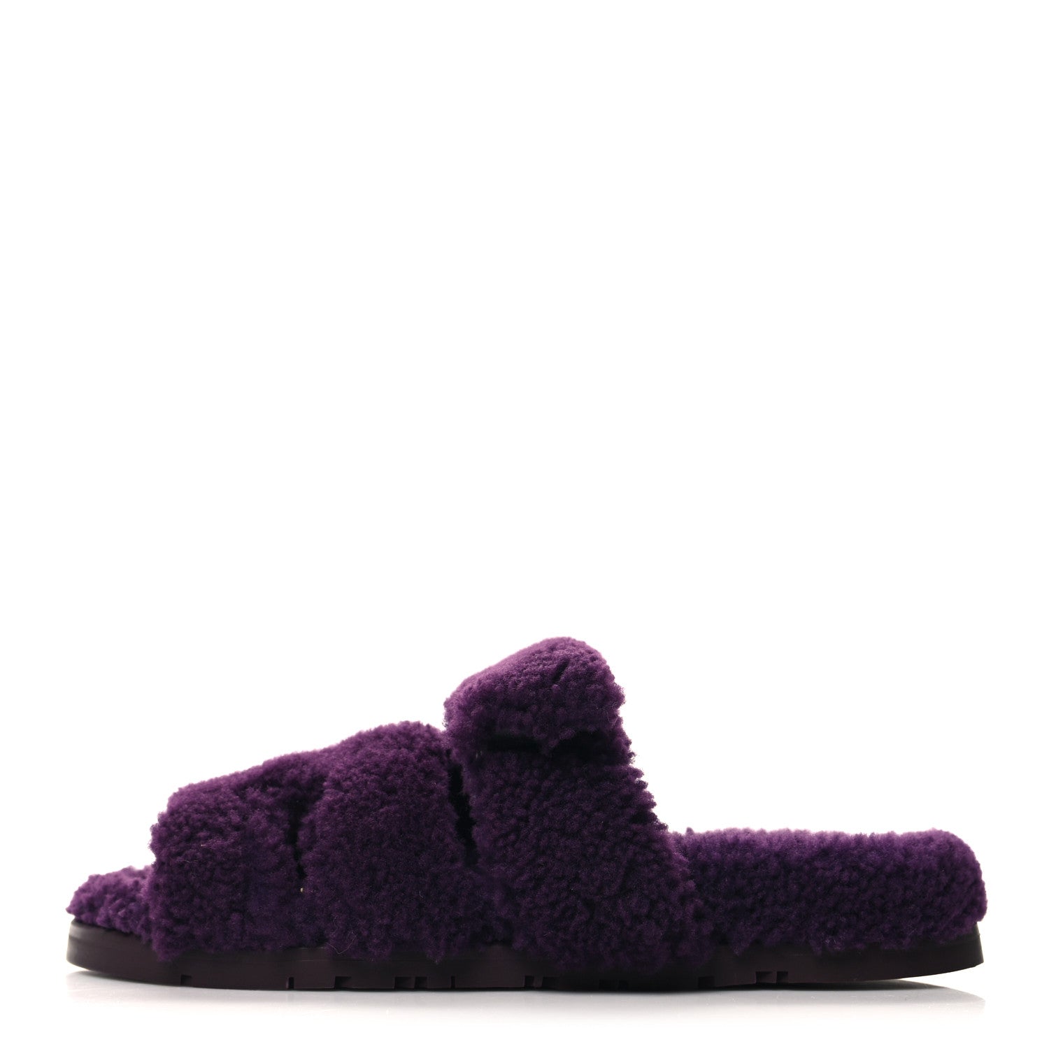 Hermes Woolskin Womens Chypre Sandals 38 Violet Fonce 1 of 8