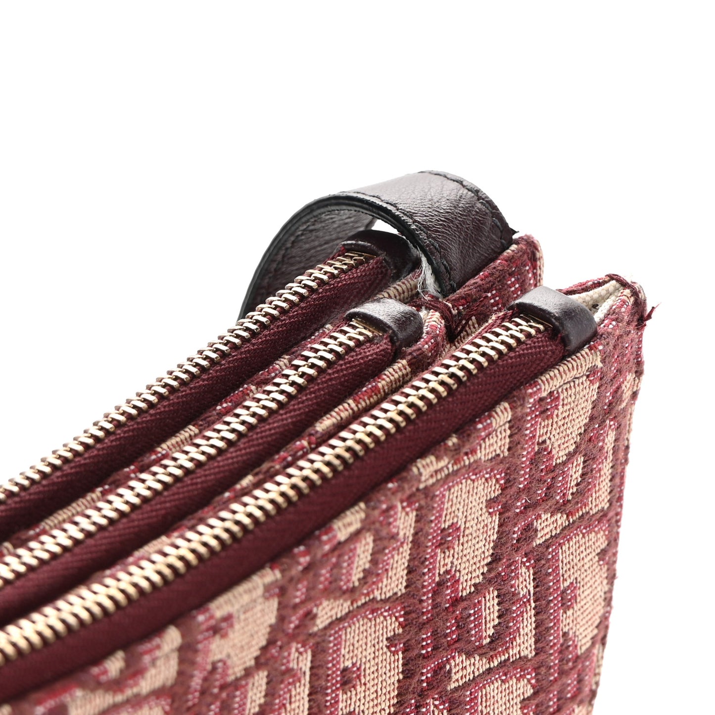 Oblique Saddle Pouch With Strap Burgundy