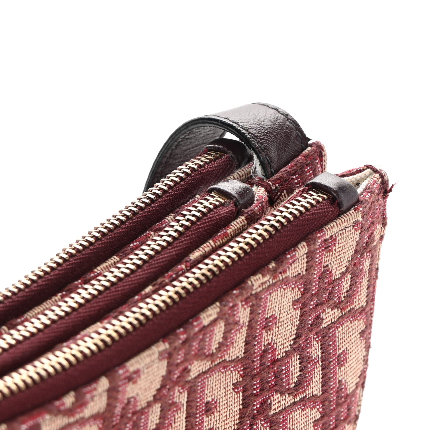 Christian Dior Oblique Saddle Pouch With Strap Burgundy 14 of 15