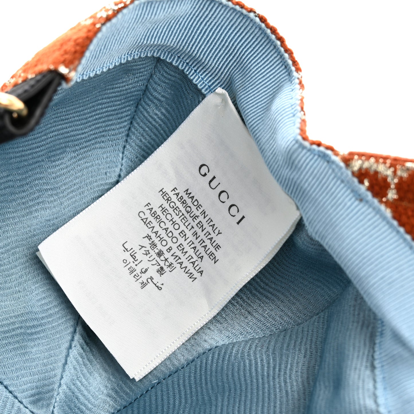 Canvas Lame GG Monogram Rush Baseball Hat S Burnt Orange Silver