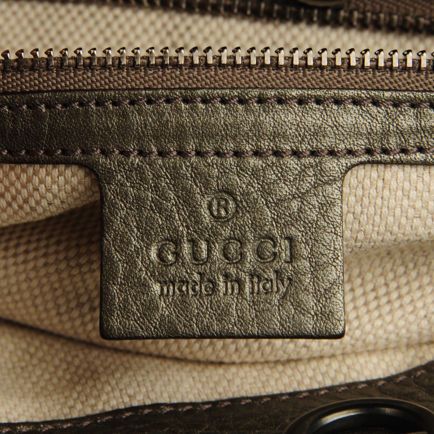 Gucci Metallic Pebbled Calfskin Medium Soho Chain Shoulder Bag Sasso 6 of 7