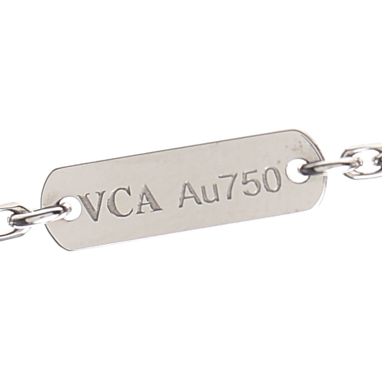 Van Cleef & Arpels 18K White Gold Diamond Vintage Alhambra Pendant Necklace 6 of 8