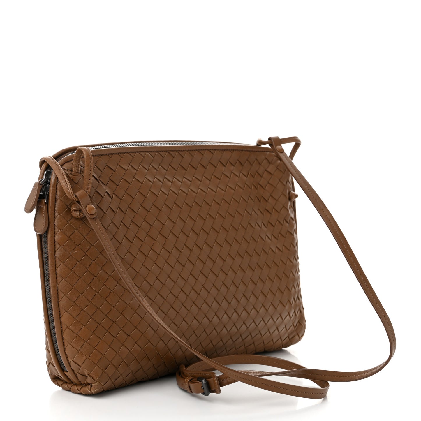 Nappa Intrecciato Nodini Crossbody Messenger Chene