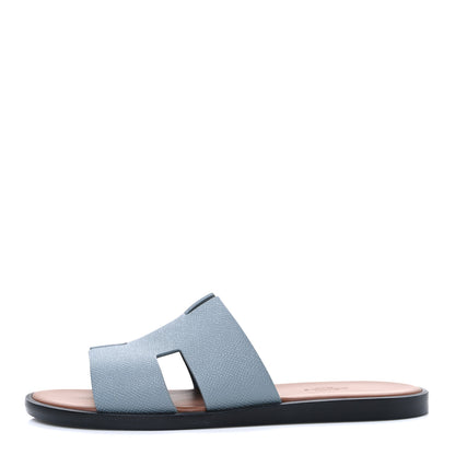 Hermes Epsom Mens Izmir Sandals 40 Gris Antarctique Brique 1 of 10