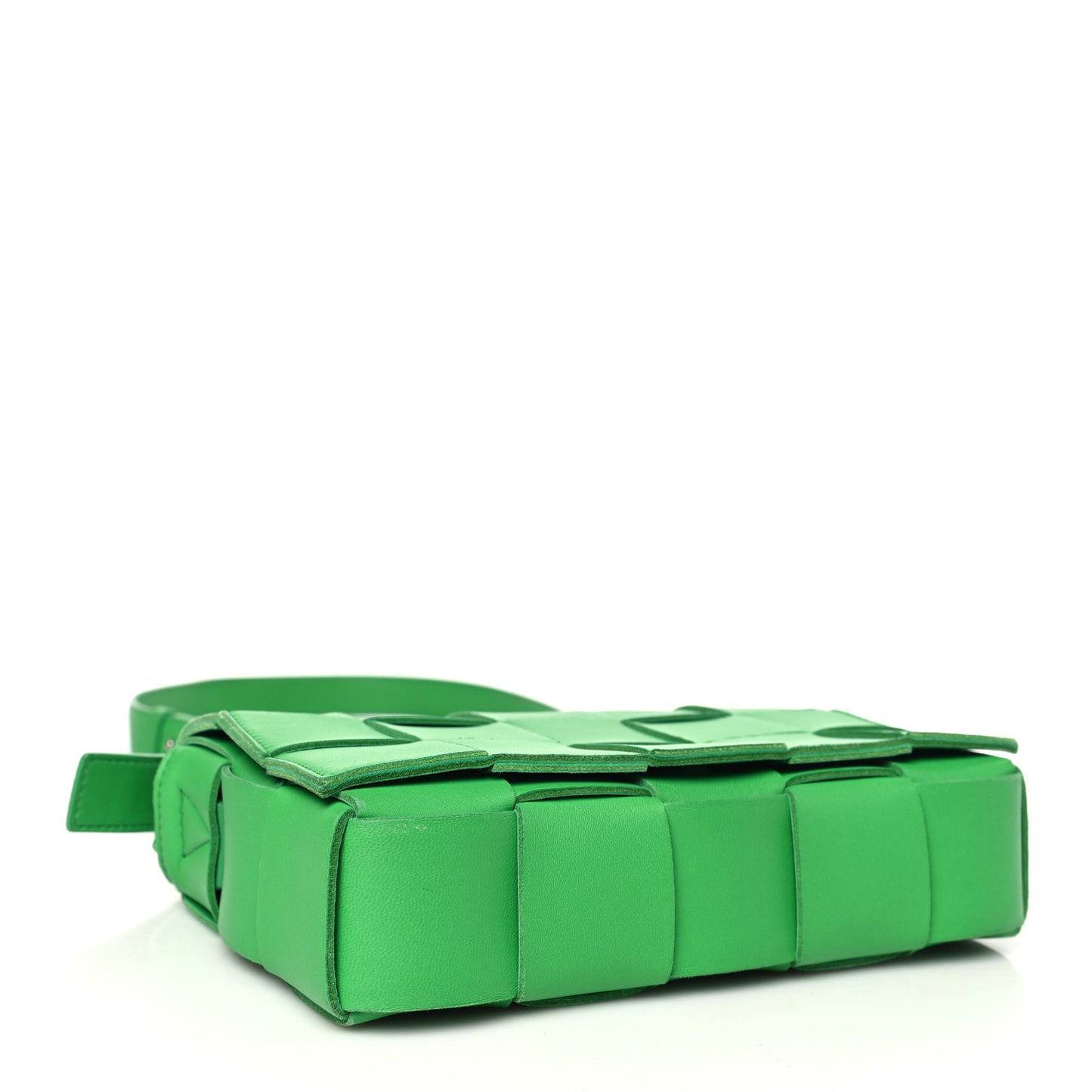 Lambskin Maxi Intrecciato Cassette Crossbody Bag Grass