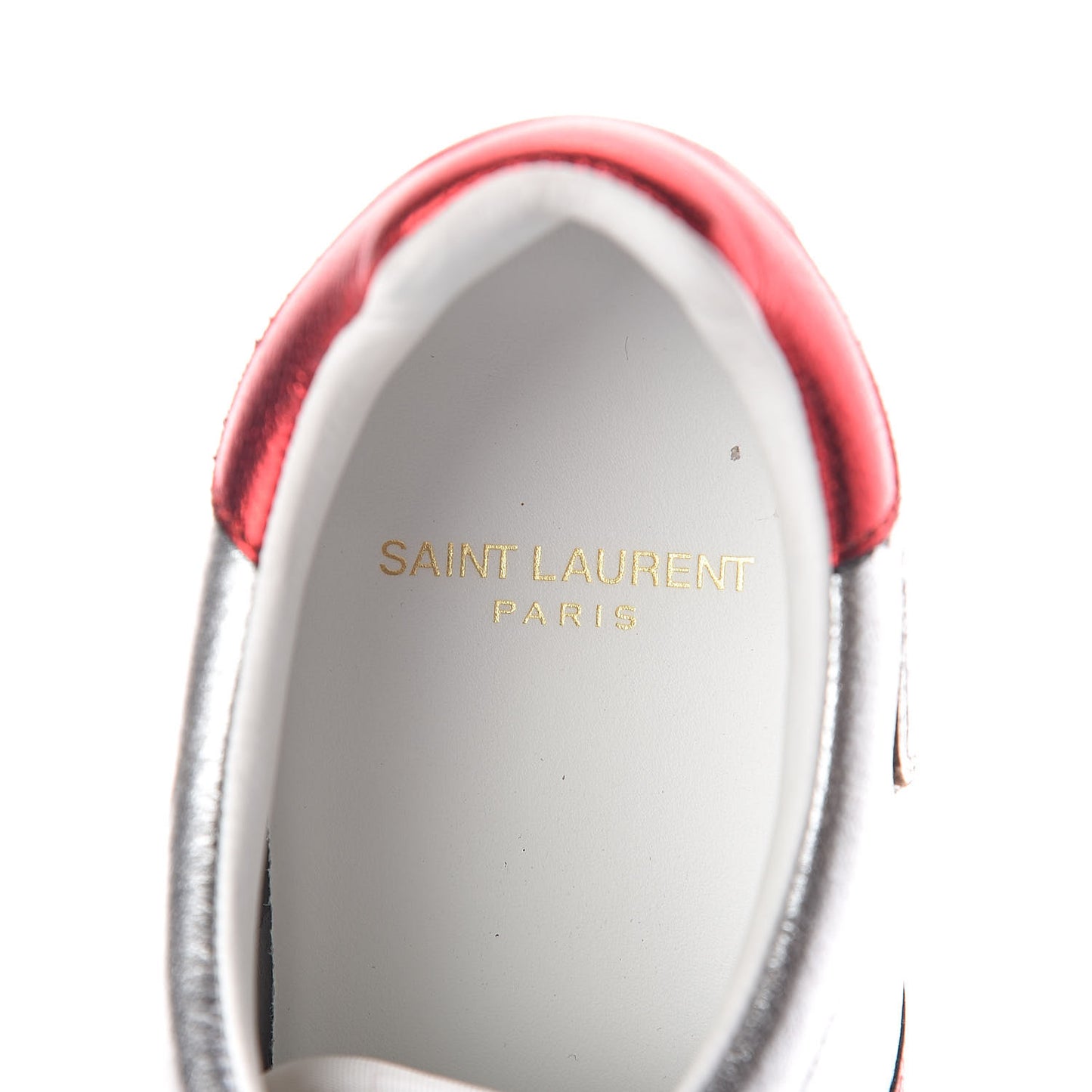 Calfskin Sneakers 40 Silver Red