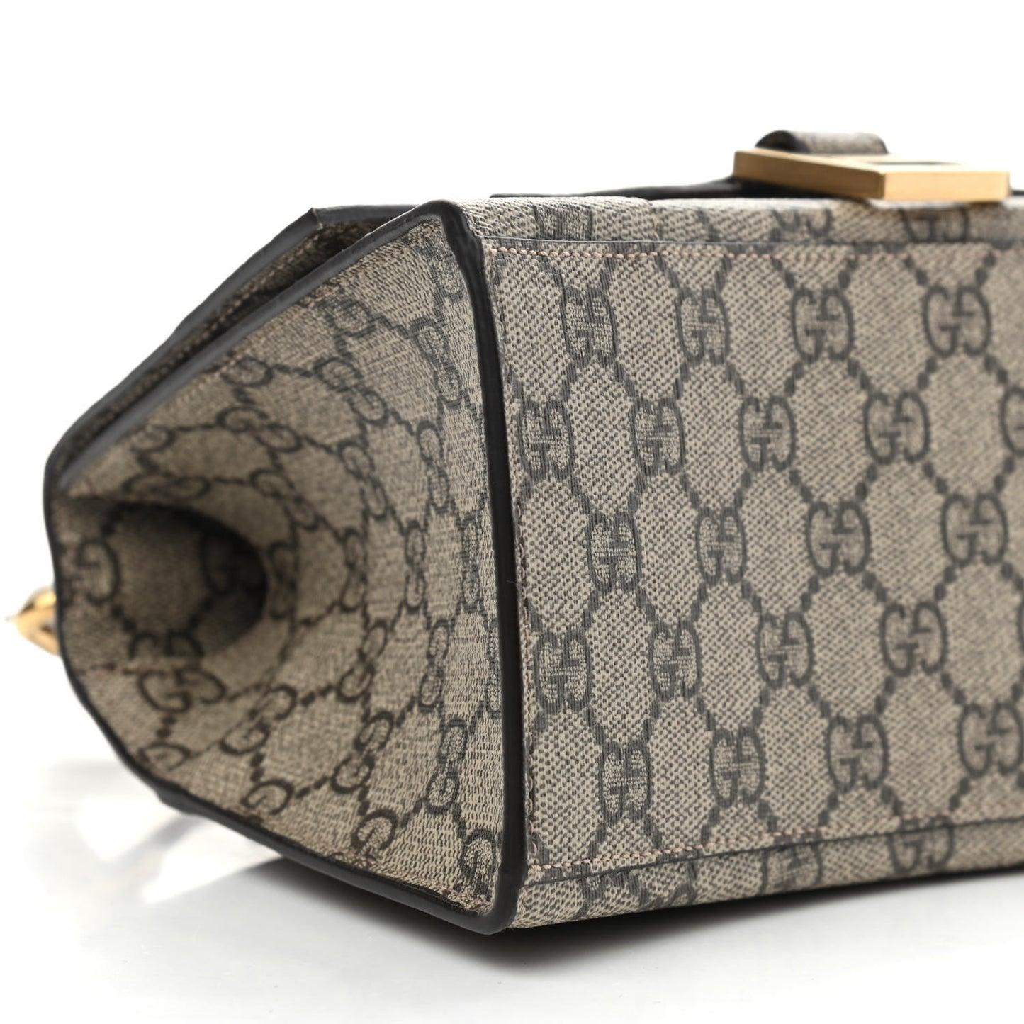 X GUCCI GG Supreme Monogram Small Hourglass Top Handle Bag Beige Ebony