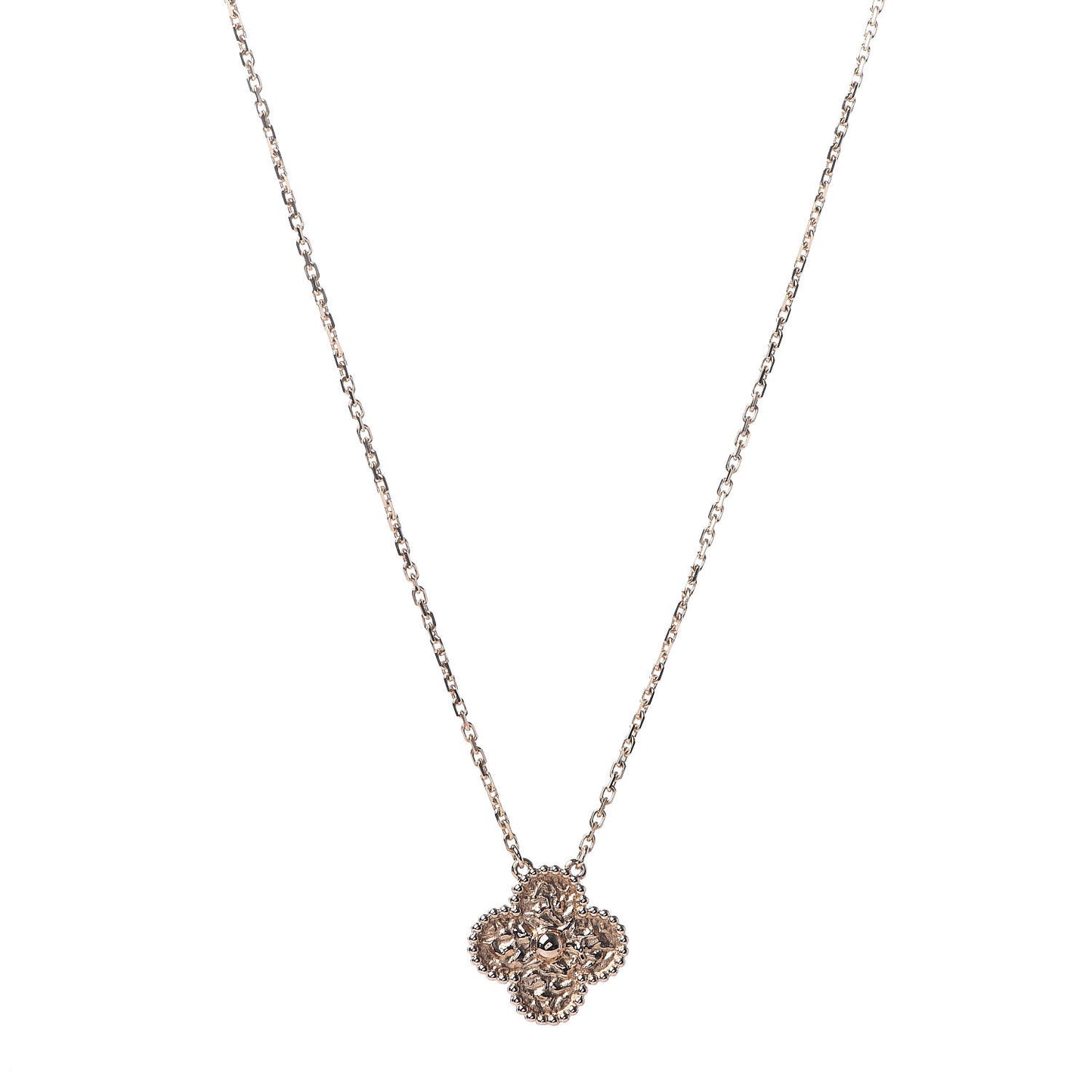 18K Rose Gold Vintage Alhambra Pendant Necklace
