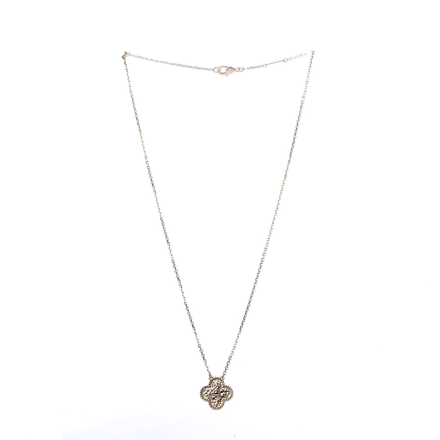 Van Cleef & Arpels 18K Yellow Gold Vintage Alhambra Pendant Necklace 3 of 8