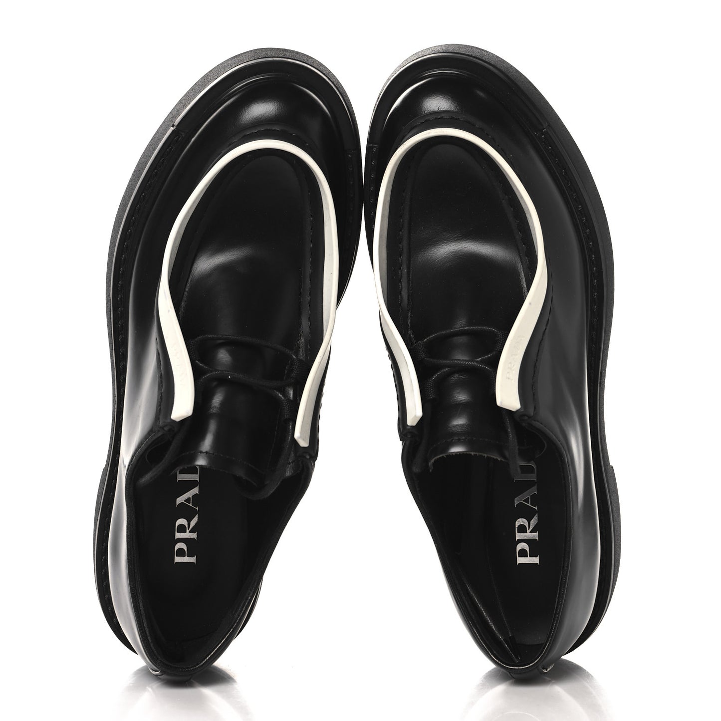 Spazzolato Rois Monolith 55mm Derby Loafers 37.5 Black White