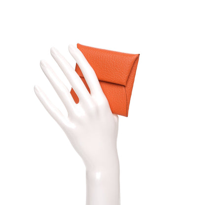 Hermes Chevre Mysore Bastia Coin Purse Feu 2 of 8