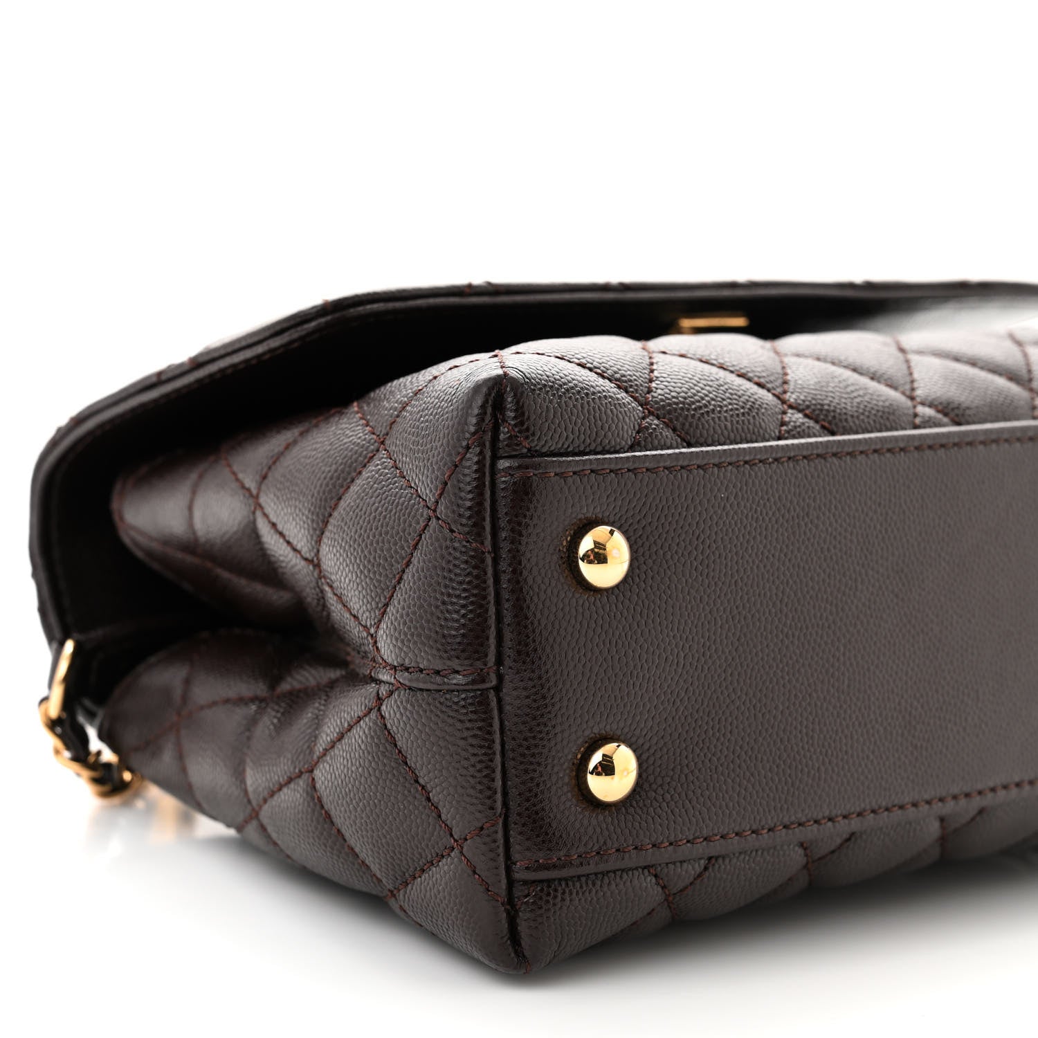 Chanel Caviar Quilted Mini Coco Handle Flap Dark Brown 9 of 11