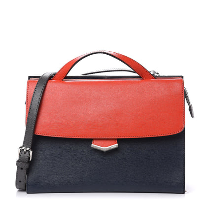 Fendi Vitello Elite Flamingo Colorblock Demi Jour Shoulder Bag Papavero Multicolor Asfalto 1 of 9