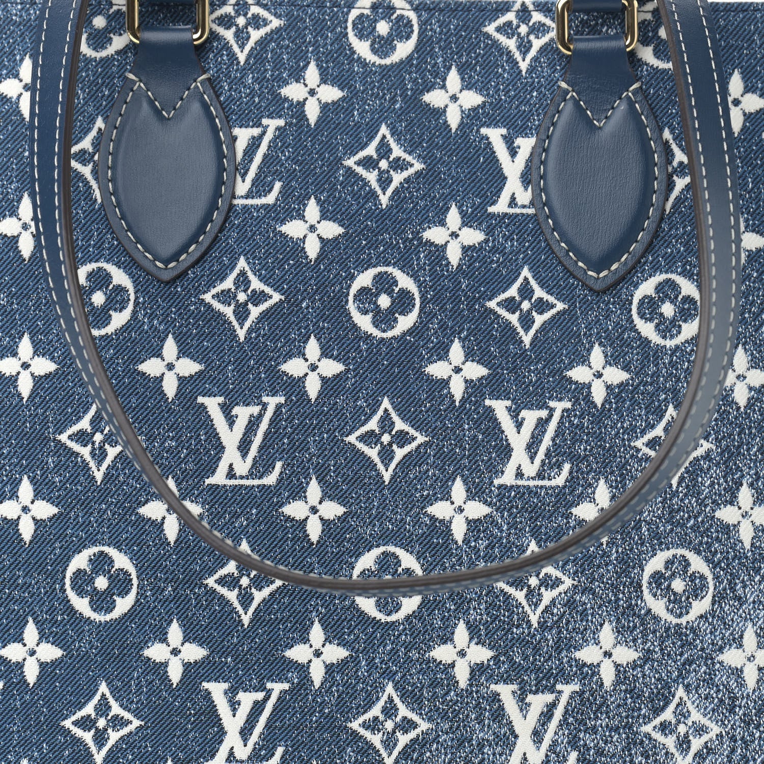 Louis Vuitton Monogram Jacquard Denim Onthego MM Bleu 7 of 10