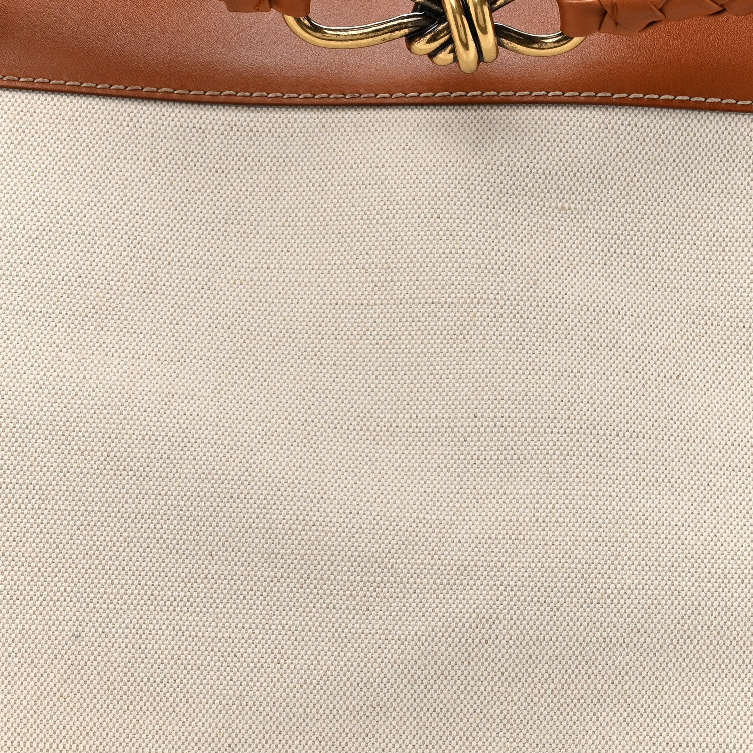 Bottega Veneta Washed Canvas Calfskin Large Andiamo  Natural Light Wood 8 of 18