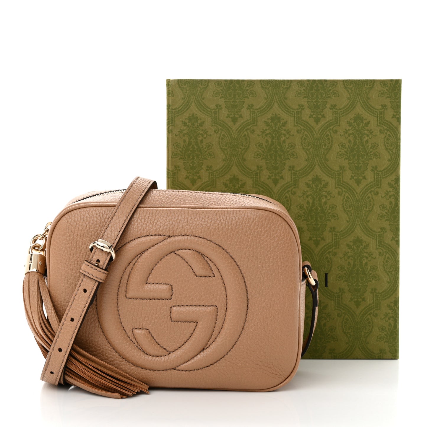 Pebbled Calfskin Small Soho Disco Bag Camelia