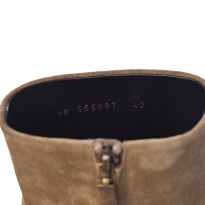 Saint Laurent Suede Loulou Ankle 70 Zip Boot 42 New Sigaro 8 of 10