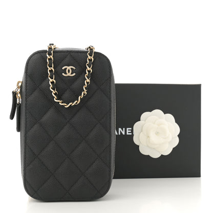 Chanel Caviar Quilted Phone Holder Wallet On Chain WOC Black 11 of 11