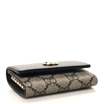Gucci Dollar Calfskin GG Supreme Monogram GG Marmont 6 Key Holder Case Black Beige Ebony 4 of 7