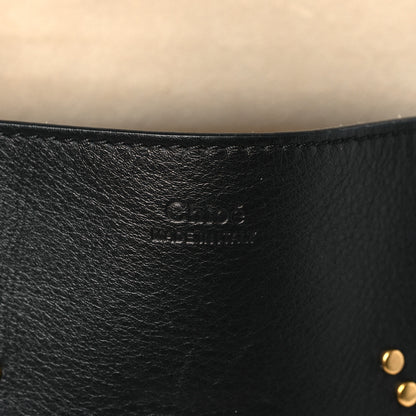 Chloe Calfskin Suede Studded Drew Shoulder Bag Black 6 of 8