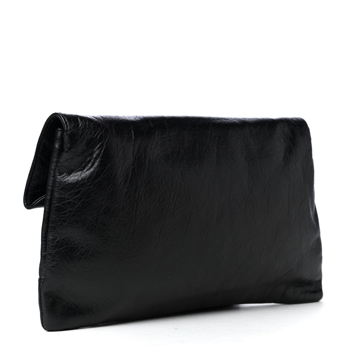 Agneau Classic Hardware Envelope Clutch Black