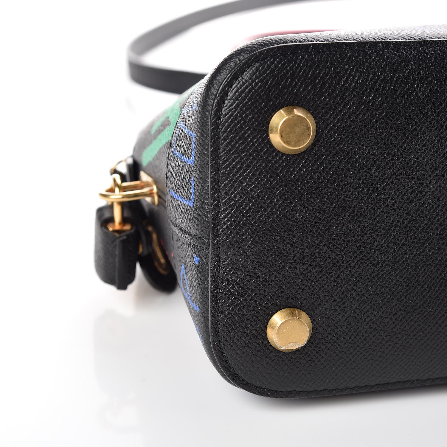 Balenciaga Signature Grained Calfskin Graffiti S Ville Top Handle Bag Black Multicolor 5 of 10
