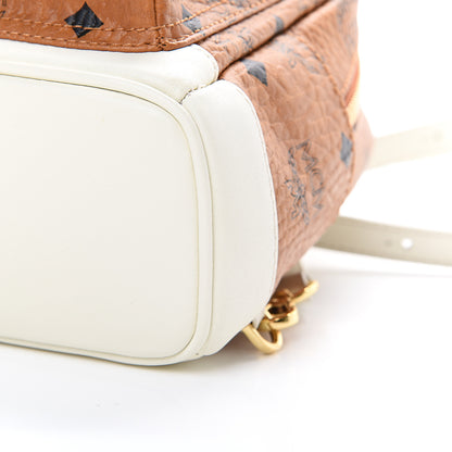 MCM Visetos X-Mini Stark Backpack Cognac White 9 of 9