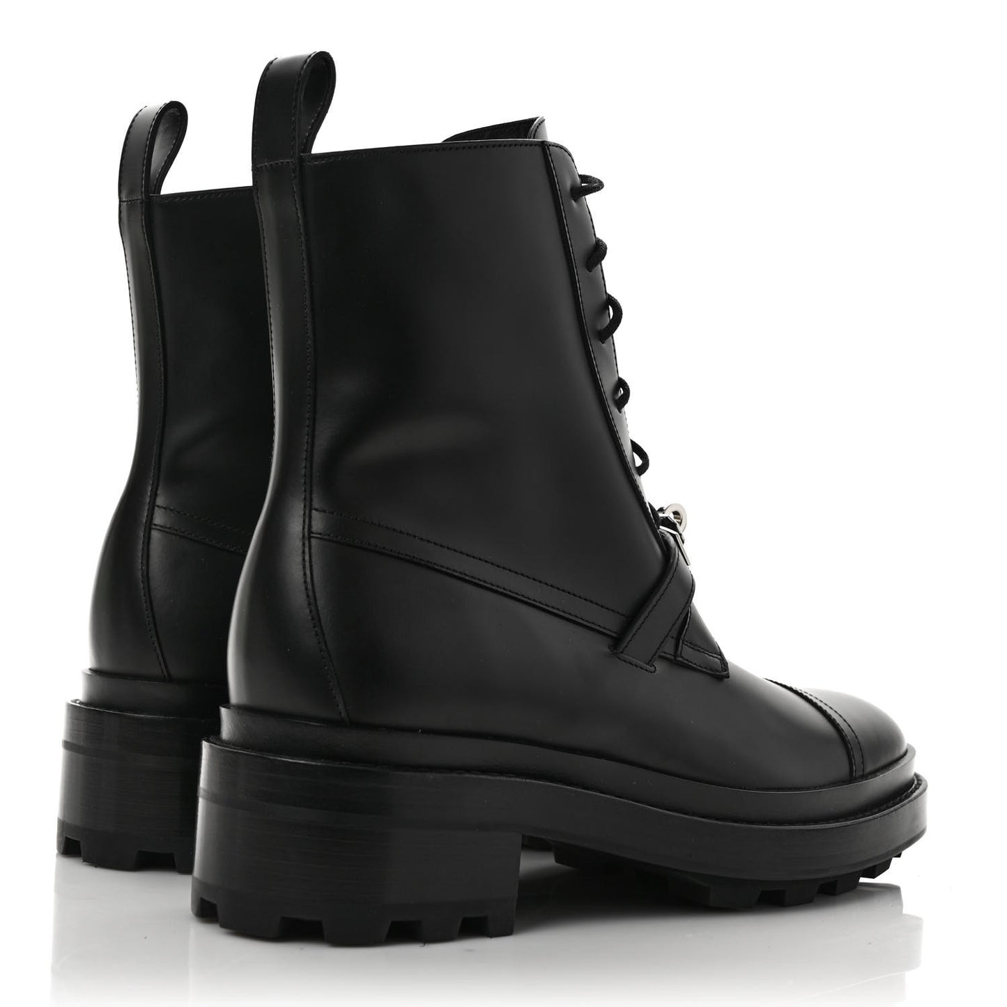 Glossed Calfskin Funk Ankle Boots 38.5 Black