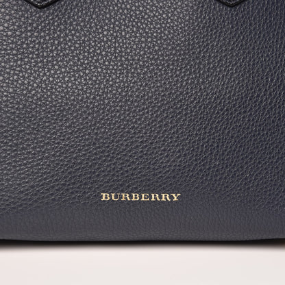 Burberry Grainy Calfskin House Check Small Banner Tote Midnight Blue 12 of 15