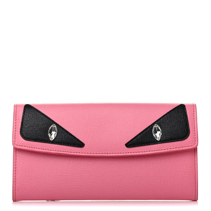 Fendi Vitello Elite Crystal Monster Eyes Simply Continental Wallet Lollypop Black 1 of 7