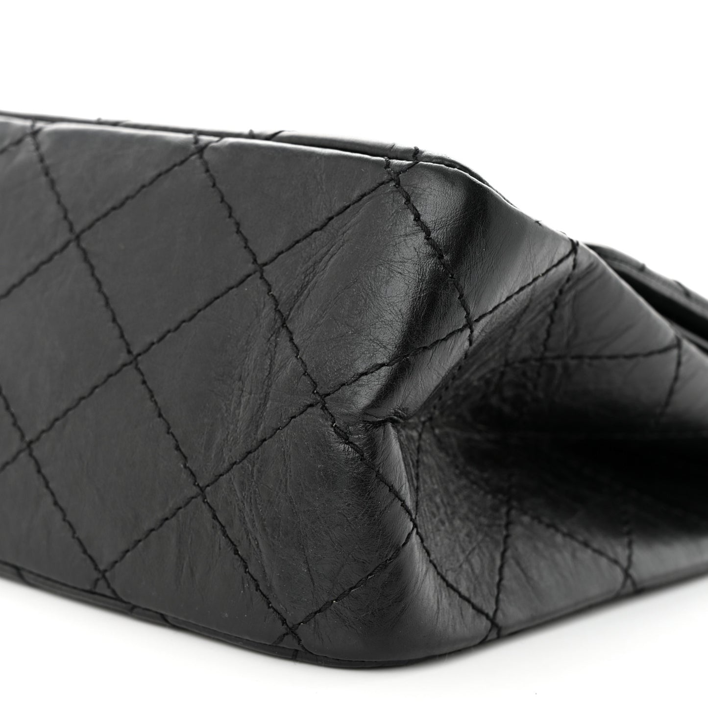 Aged Calfskin Quilted 2.55 Reissue 227 Flap Black