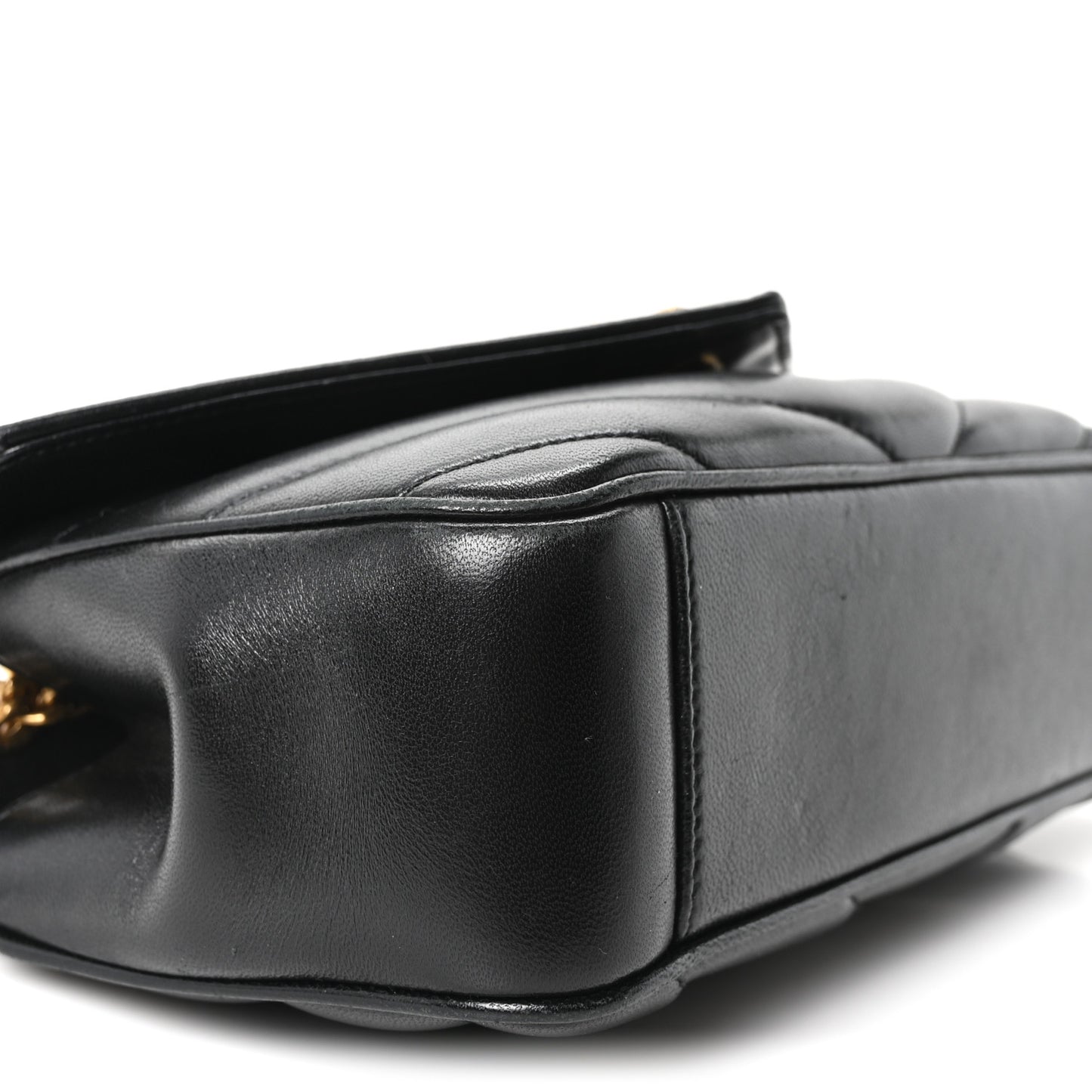 Lambskin Chevron Quilted Small Loulou Black