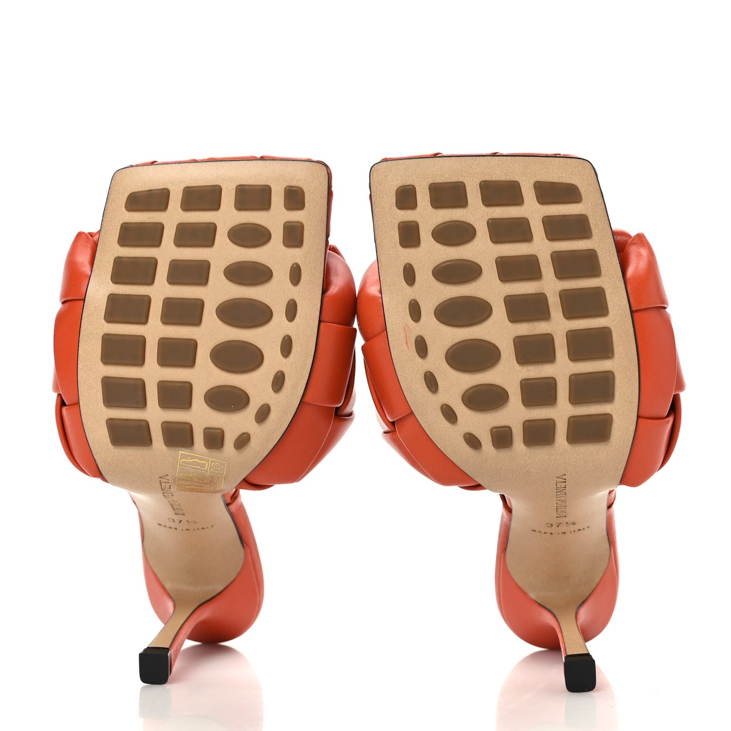 Nappa Maxi Intrecciato Lido Mule Sandals 37.5 Paprika