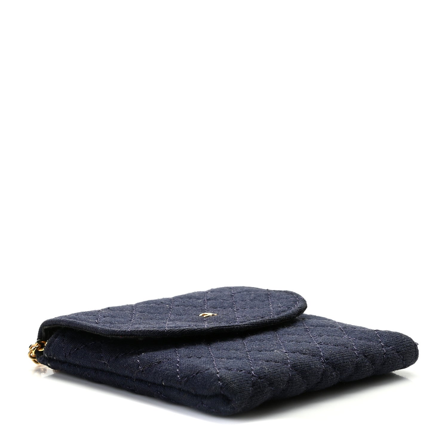 Chanel Jersey Quilted Micro Flap Bag Navy 4 of 9