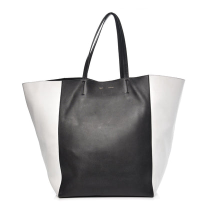 Celine Lambskin Large Phantom Luggage Bi-Cabas Black White 1 of 8