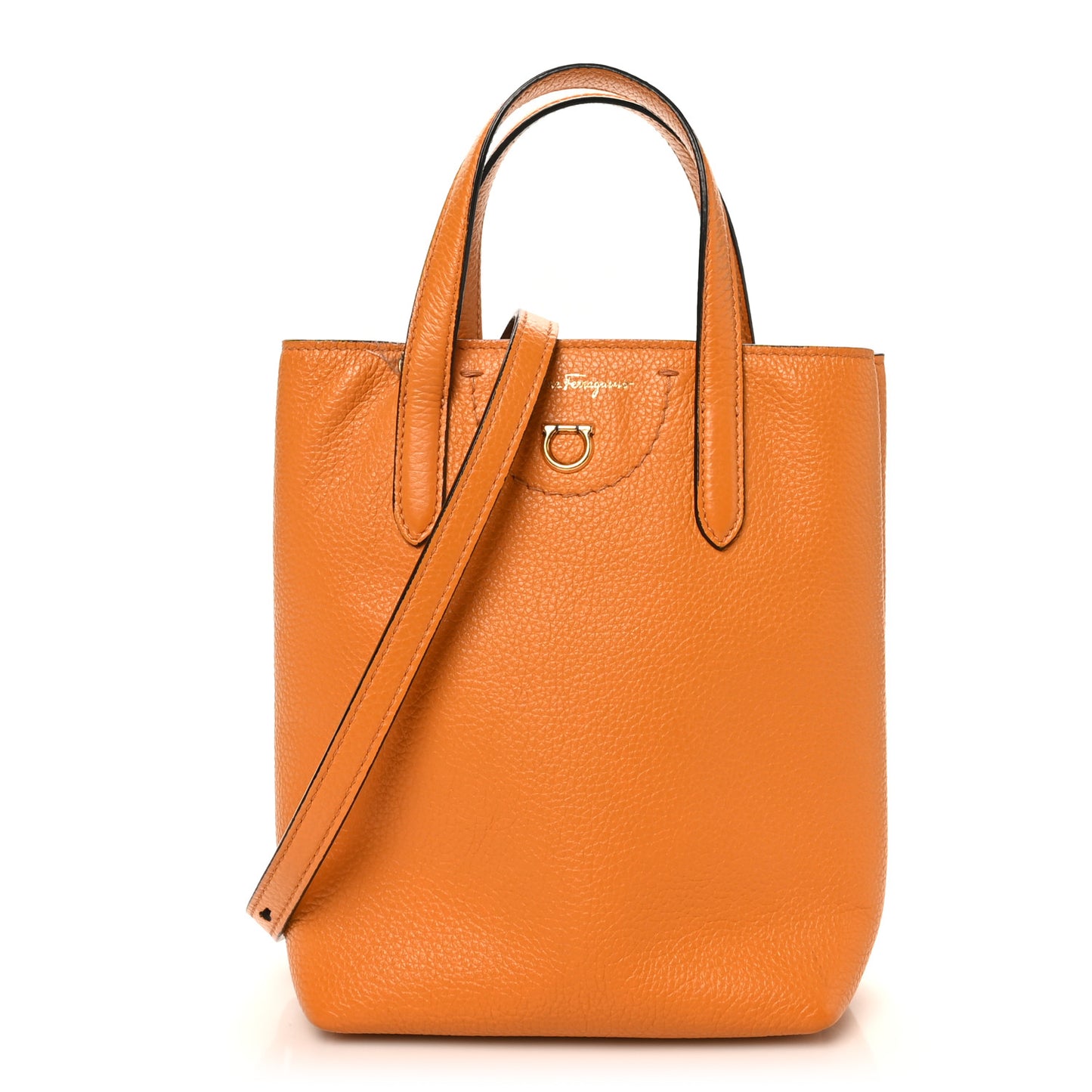 Tumbled Calfskin Gancini Mini Bag Olivello