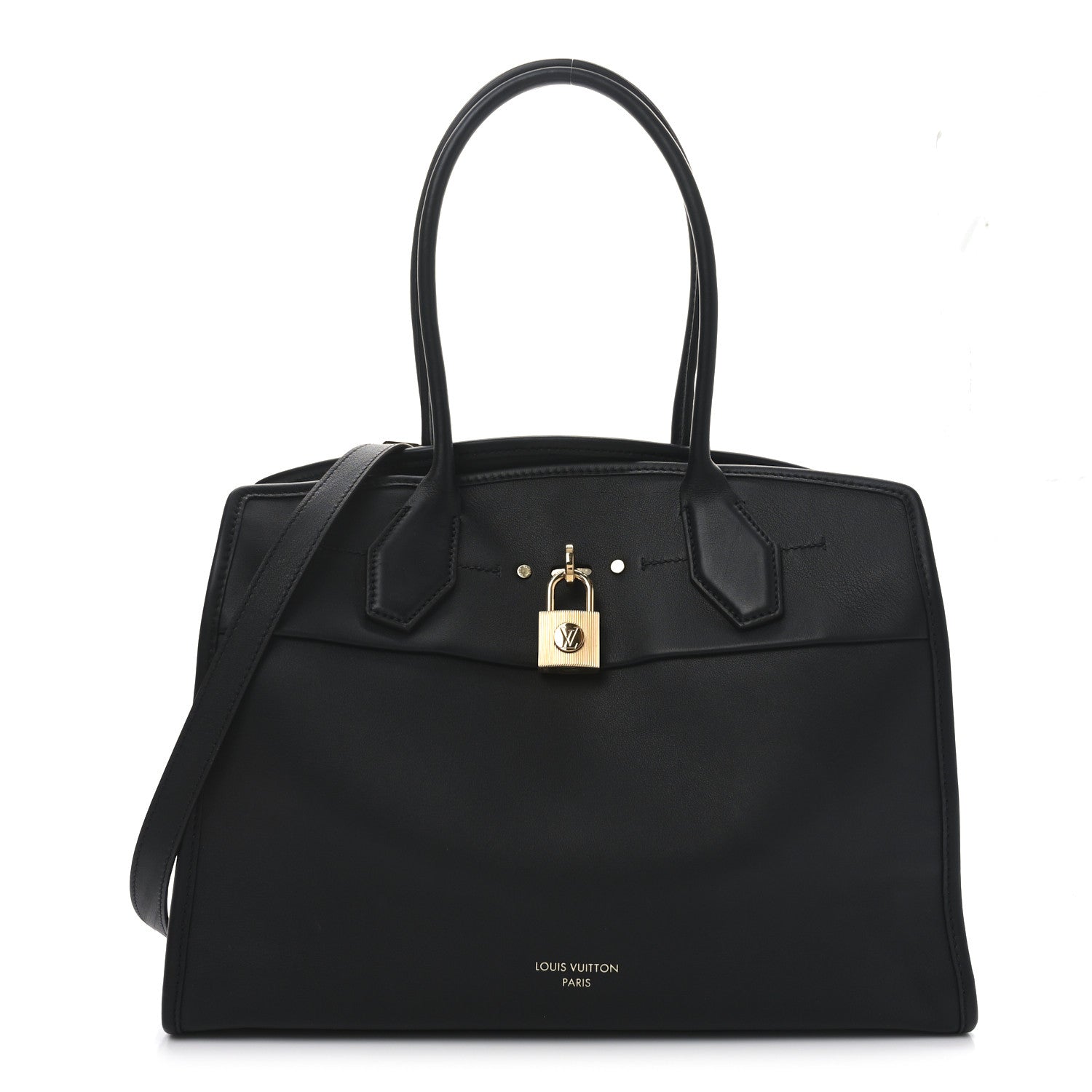 Louis Vuitton Calfskin City Steamer Soft MM Black 1 of 10