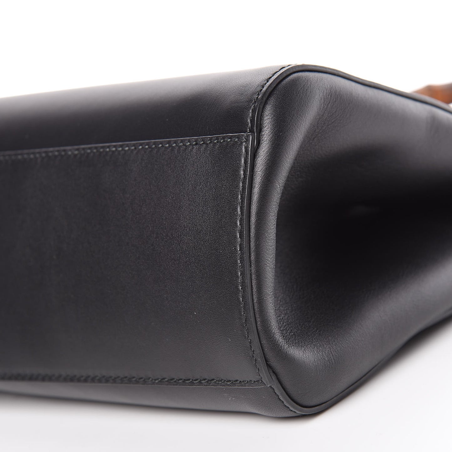 Nappa Bamboo Small Nymphaea Top Handle Bag Black