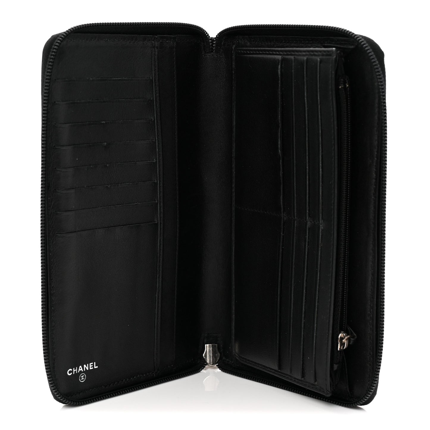 Caviar Large Timeless CC Zip Around Wallet Black