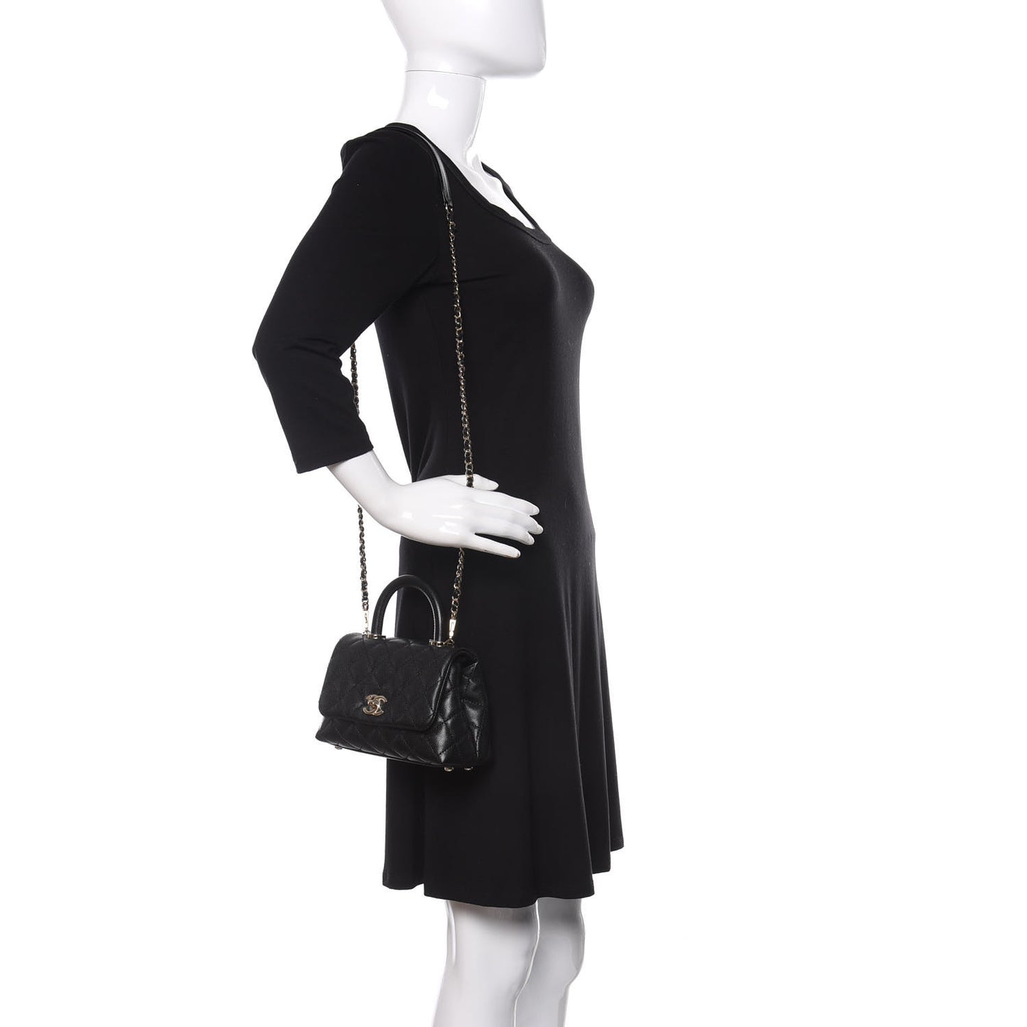 Caviar Quilted Extra Mini Coco Handle Flap Black