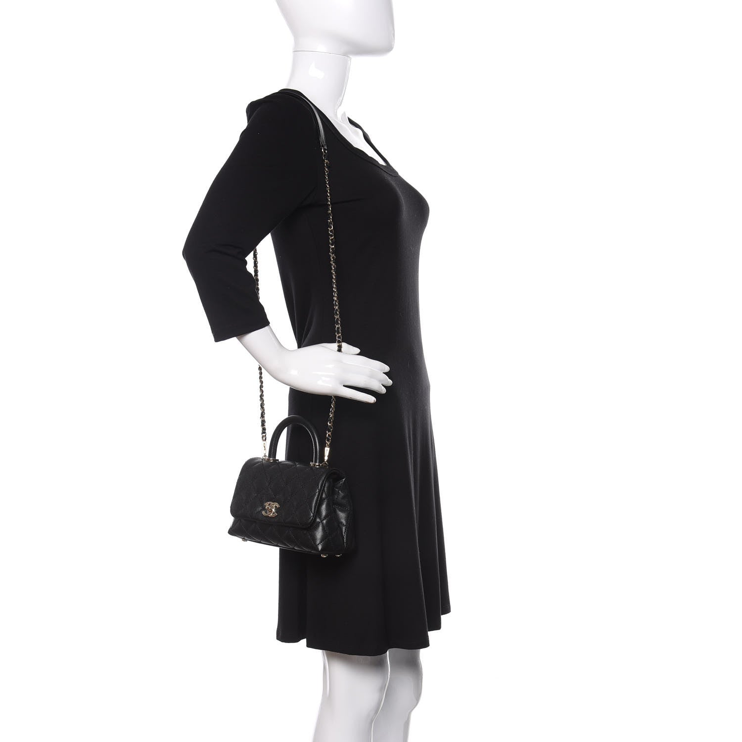 Chanel Caviar Quilted Extra Mini Coco Handle Flap Black 2 of 10