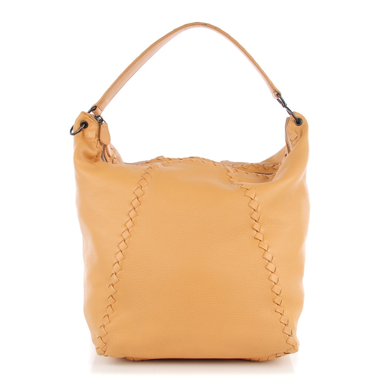 Washed Cervo Deerskin Large Hobo Carmel