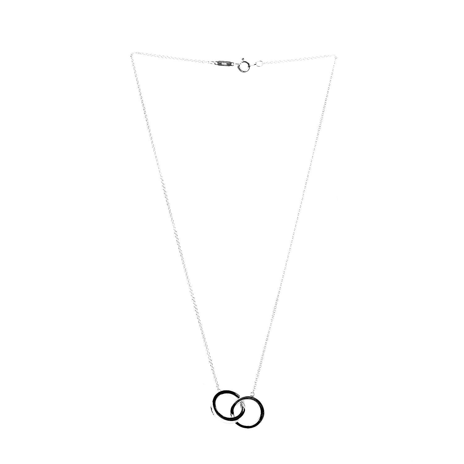 Tiffany Sterling Silver 1837 Interlocking Circles Pendant Necklace 3 of 7
