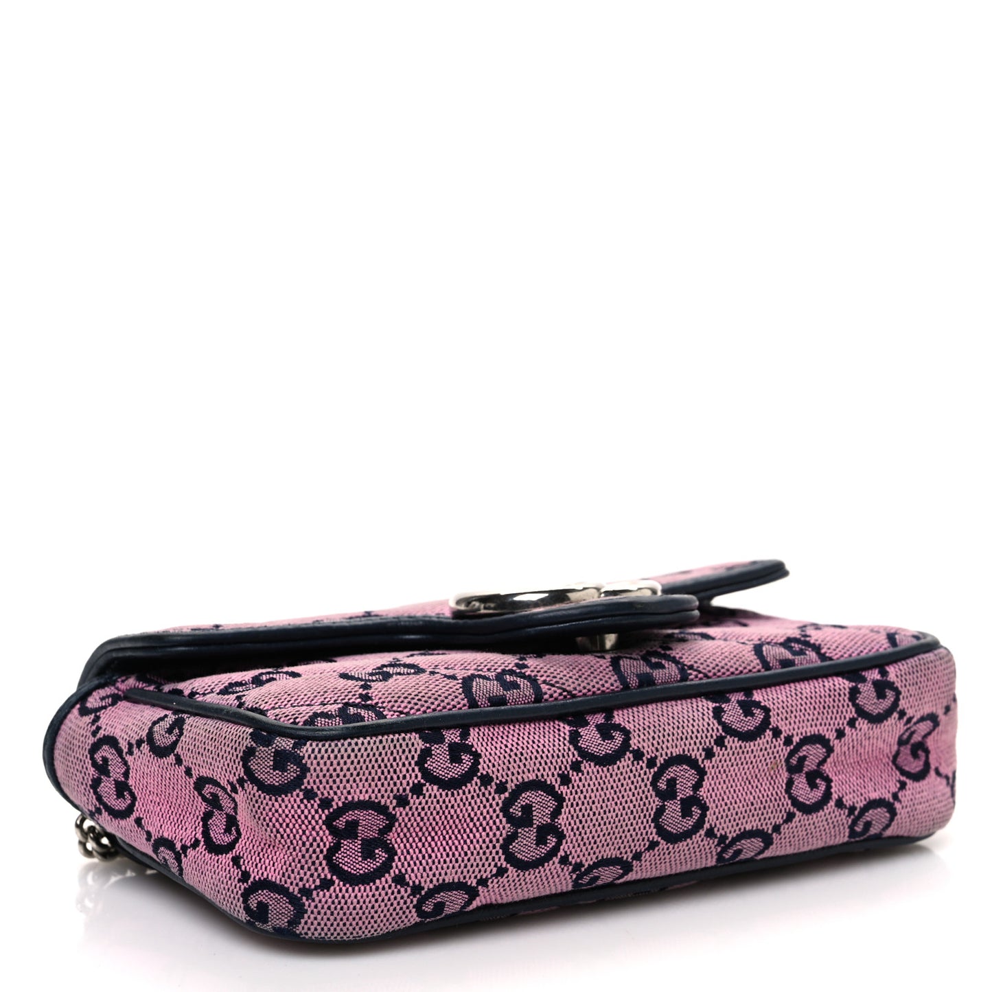 Monogram Multicolor Matelasse Diagonal Super Mini GG Marmont Shoulder Bag Pink Blue