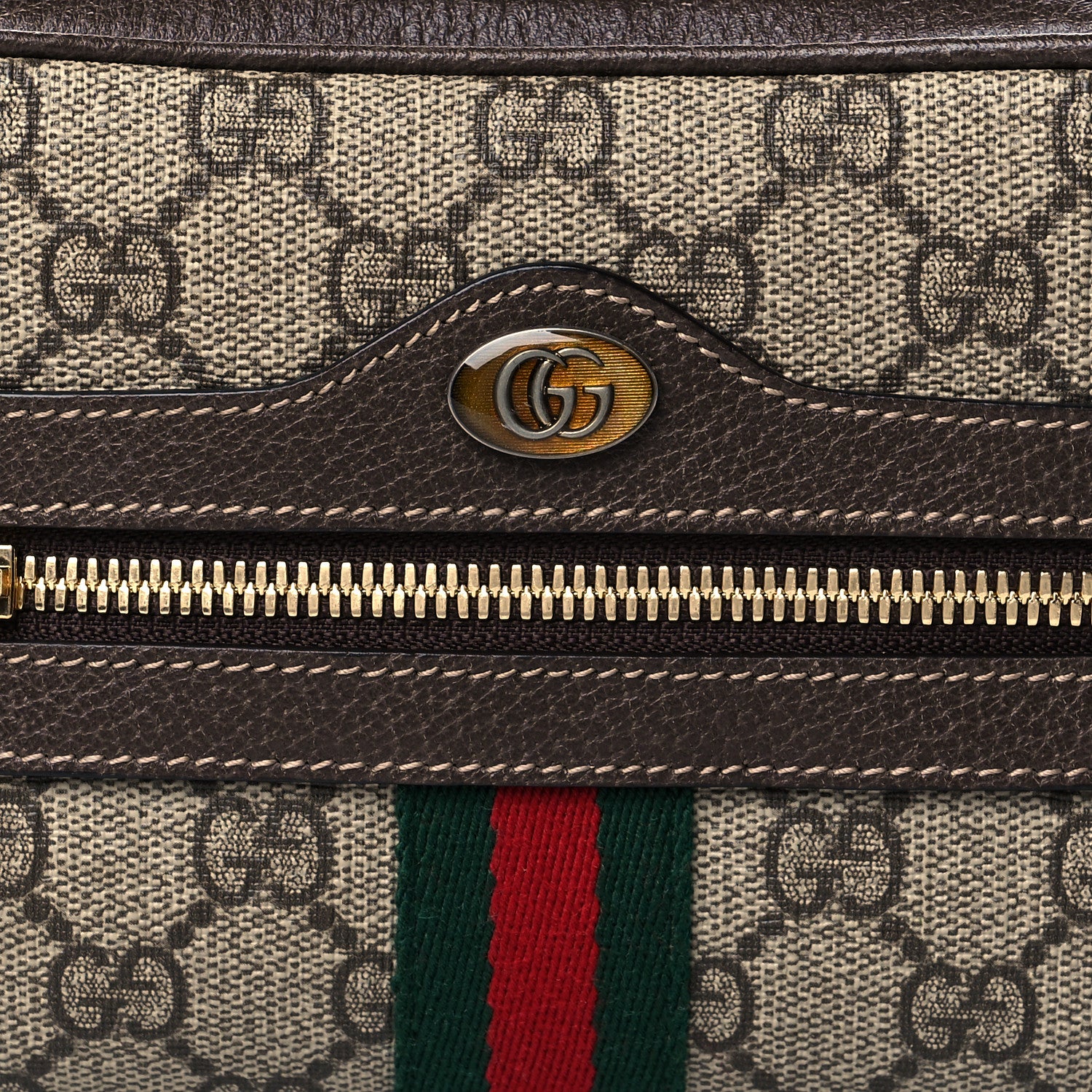 Gucci GG Supreme Monogram Web Small Ophidia Belt Bag 75 30 Dark Brown 8 of 10