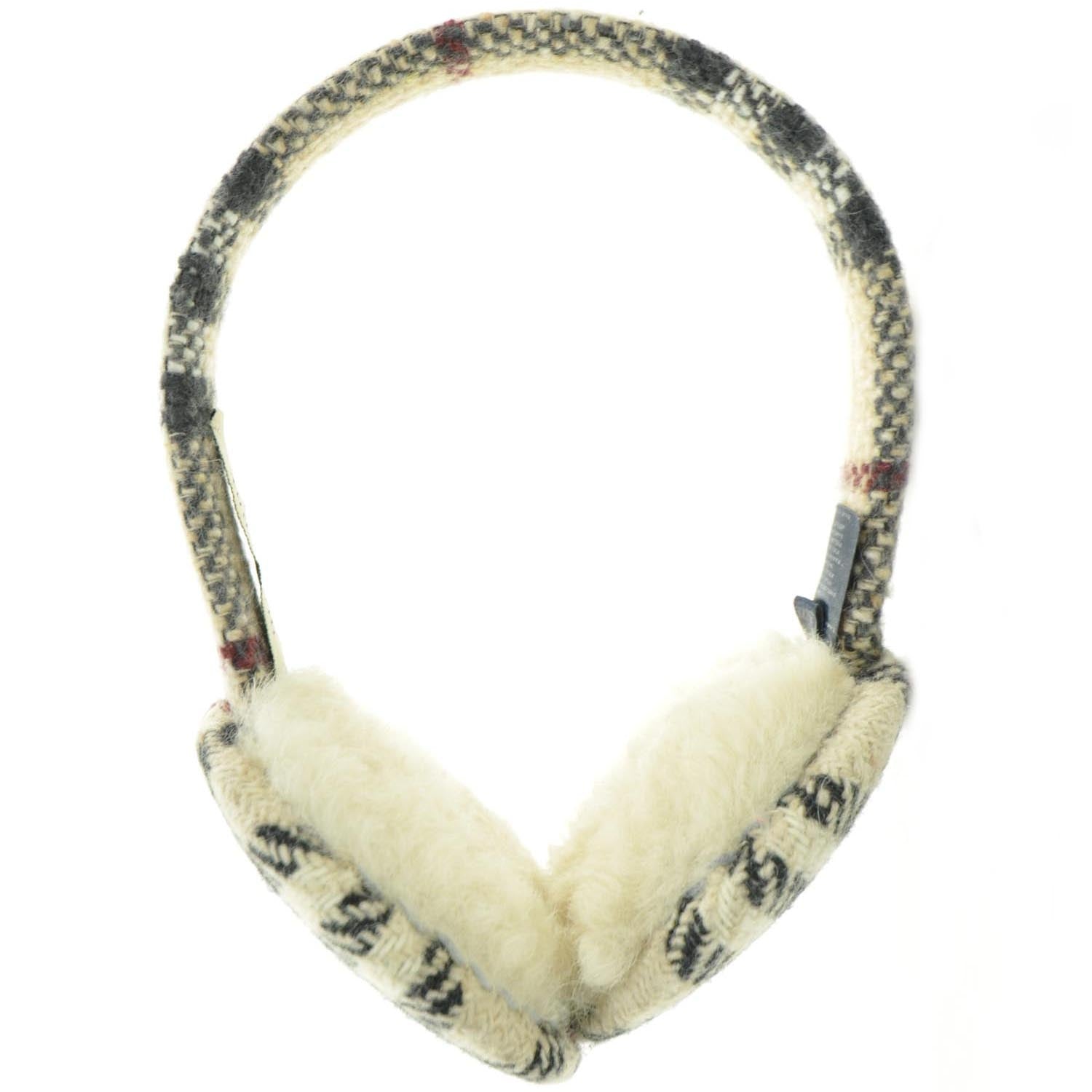 Burberry Shearling Check Earmuffs 1 of 6